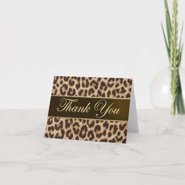 Leopard Print Thank You Card (Front)