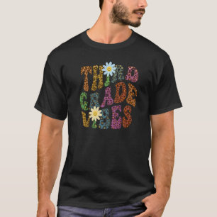 Leopard Print THIRD GRADE VIBES Teacher Peace Love T-Shirt