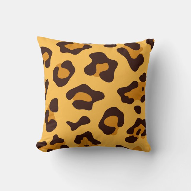 Leopard Print Throw Pillow (Front)