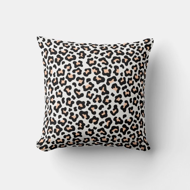 Leopard Print Throw Pillow (Front)