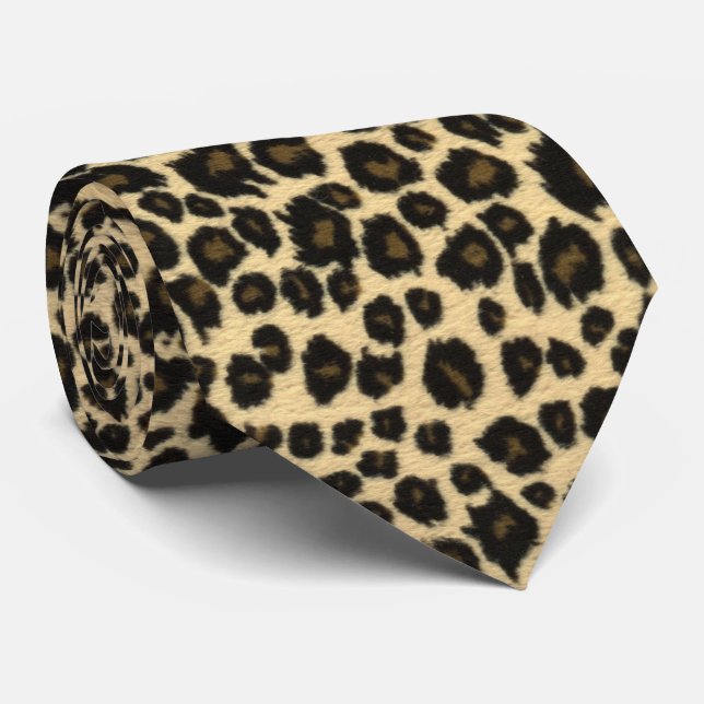 Leopard Print Tie (Rolled)