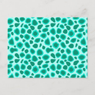 Leopard Print - Turquoise and Aqua Postcard