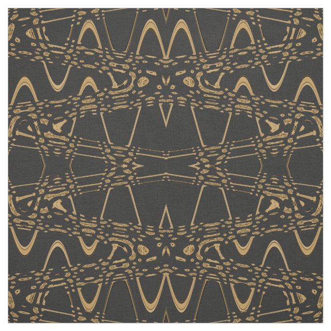 Leopard Print Wave Diamond Geometric Pattern Fabric (Swatch)