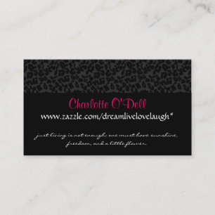 leopard print; website marketing business card