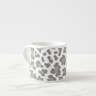 Leopard Print White and Grey Espresso Cup