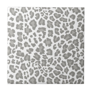Leopard Print White and Grey Tile