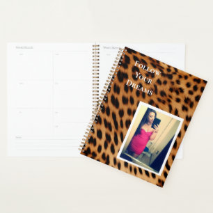 Leopard Print Your Photo Personalized Quote Planner