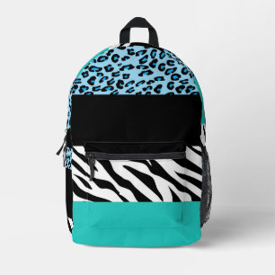 Leopard Print, Zebra Print, Animal Print, Blue Printed Backpack
