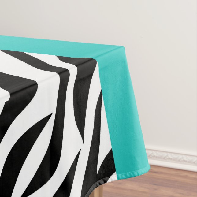 Leopard Print, Zebra Print, Animal Print, Blue Tablecloth (In Situ)