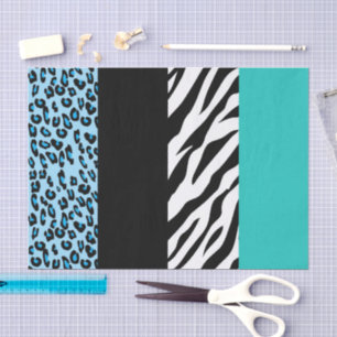 Leopard Print, Zebra Print, Animal Print, Blue Tissue Paper
