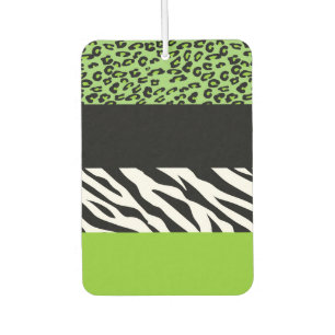 Leopard Print, Zebra Print, Animal Print, Green Air Freshener