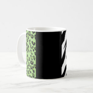 Leopard Print, Zebra Print, Animal Print, Green Coffee Mug