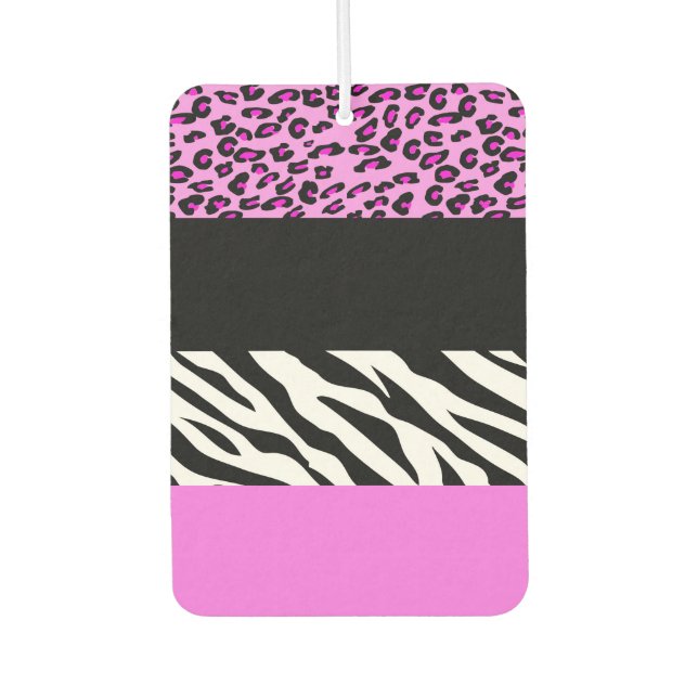 Leopard Print, Zebra Print, Animal Print, Pink Air Freshener (Front)