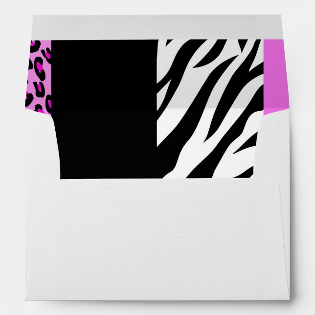 Leopard Print, Zebra Print, Animal Print, Pink Envelope (Back (Bottom))