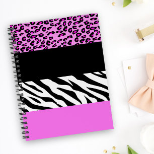 Leopard Print, Zebra Print, Animal Print, Pink Notebook