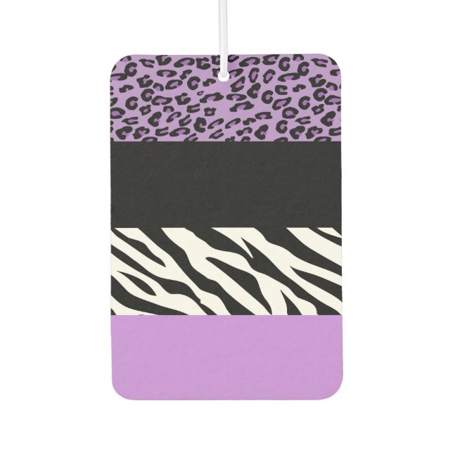 Leopard Print, Zebra Print, Animal Print, Purple Air Freshener (Front)
