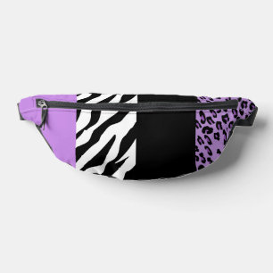 Leopard Print, Zebra Print, Animal Print, Purple Fanny Pack