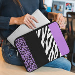 Leopard Print, Zebra Print, Animal Print, Purple Laptop Sleeve<br><div class="desc">Elegant,  stylish and sophisticated leopard and zebra pattern in purple colour. Modern and trendy gift,  perfect for the animal print lover in your life.</div>