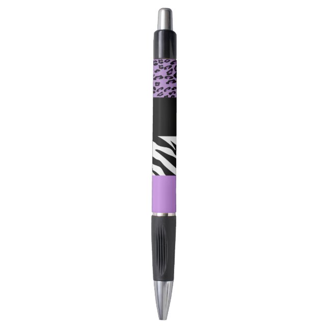 Leopard Print, Zebra Print, Animal Print, Purple Pen (Front Vertical)