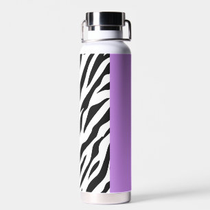 Leopard Print, Zebra Print, Animal Print, Purple Water Bottle