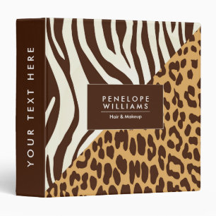 Leopard Print Zebra Print Binder