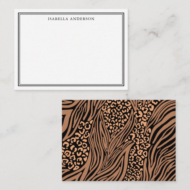 Leopard Print Zebra Stripe Pattern Card (Front/Back)