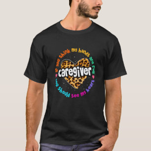 Leopard Proud Caregiver Nurse Appreciation Week He T-Shirt