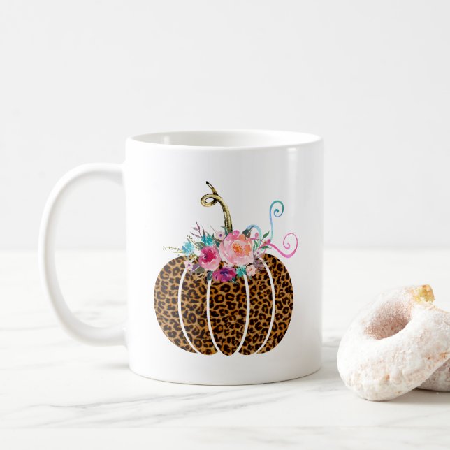 Leopard pumpkin coffee mug (With Donut)
