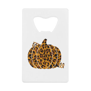 Leopard Pumpkin / Fall Season Credit Card Bottle Opener