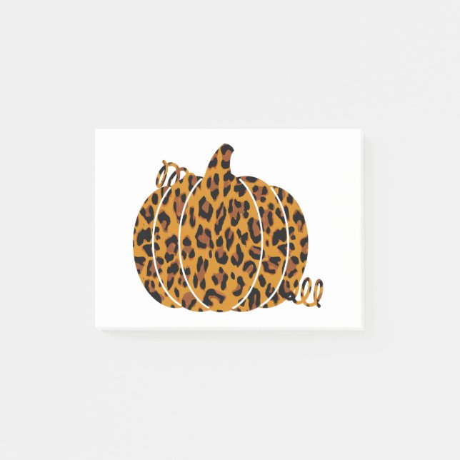 Leopard Pumpkin / Fall Season Post-it Notes (Front)