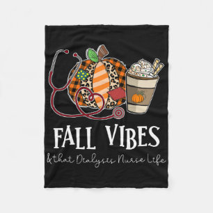 Leopard Pumpkin Fall Vibes And That Dialysis Nurse Fleece Blanket
