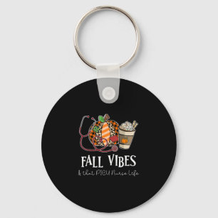 Leopard Pumpkin Fall Vibes And That Picu Nurse Lif Keychain
