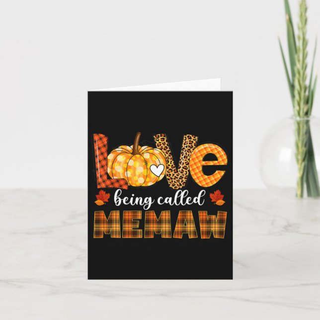 Leopard Pumpkin Love Being Called Memaw Fall Thank Card (Front)