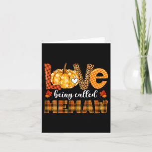 Leopard Pumpkin Love Being Called Memaw Fall Thank Card