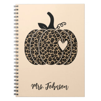 Leopard Pumpkin Personalized Teacher Notebook