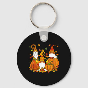 Leopard Pumpkin Print Plaid Gnomes Fall Autumn Tha Keychain