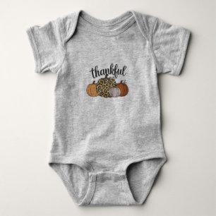 Leopard Pumpkin Season Thanksgiving Halloween Fall Baby Bodysuit