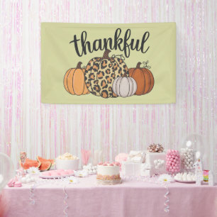 Leopard Pumpkin Season Thanksgiving Halloween Fall Banner