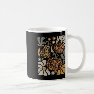 Leopard Pumpkin With Flowers Boho Floral Thanksgiv Coffee Mug