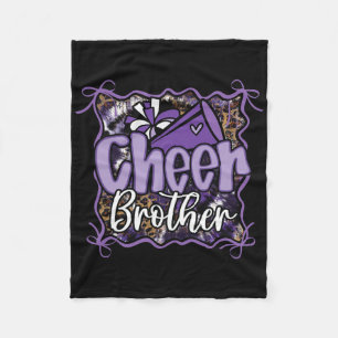 Leopard Purple Coquette Cheer Brother Cheerleader  Fleece Blanket