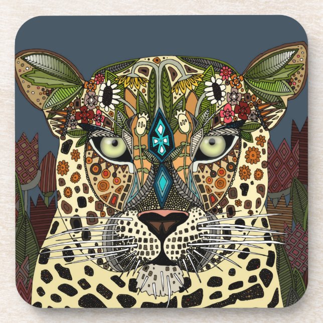 leopard queen blue coaster (Front)