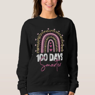 Leopard Rainbow 100 Days Of School 100 Days Smarte Sweatshirt