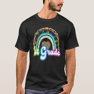 Leopard Rainbow 1st Grade Back To School First Gra T-Shirt