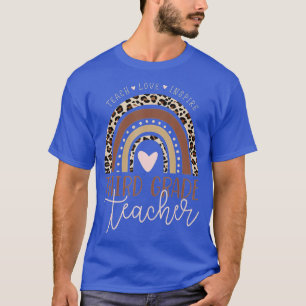 Leopard Rainbow 3rd Grade Third Teacher First Day T-Shirt