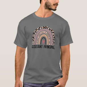 Leopard Rainbow Assistant Principal Teacher Back T T-Shirt