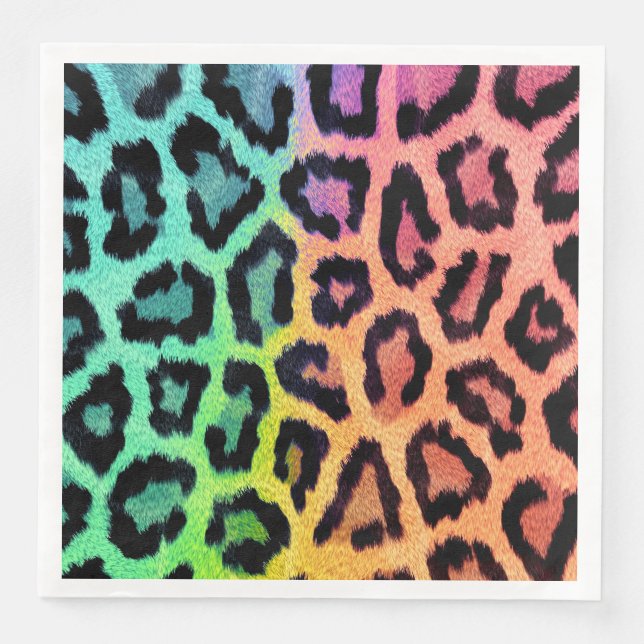leopard rainbow bg napkin (Front)