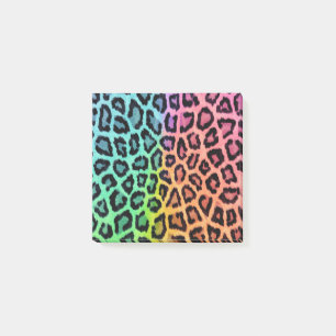 leopard rainbow bg post-it notes