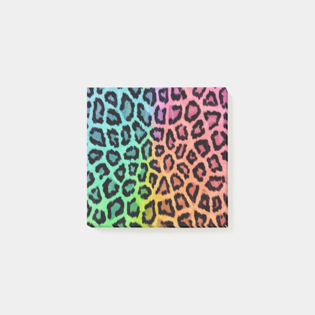 leopard rainbow bg post-it notes (Front)