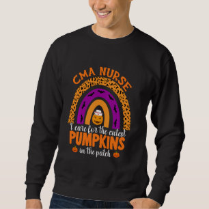 Leopard Rainbow CMA Nurse I Care For The Cutest Pu Sweatshirt