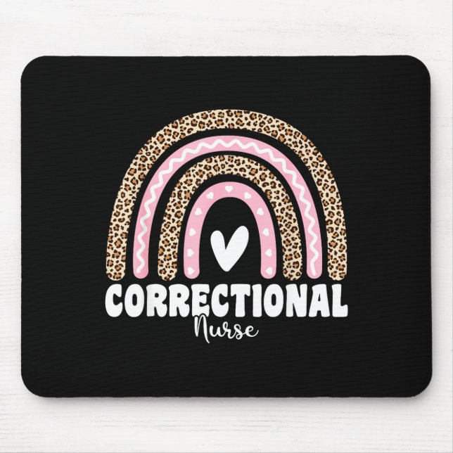 Leopard rainbow correctional nurse forensic nursin mouse pad (Front)